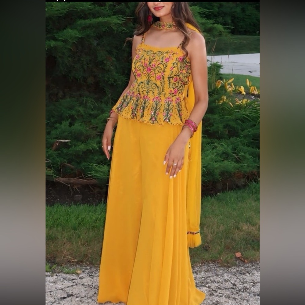 Yellow Embellished Desi Kurta